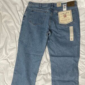 NWT Chaps Ralph Lauren Mens 42x32 Relaxed Fit Medium Stone Wash Widr Thigh Jeans